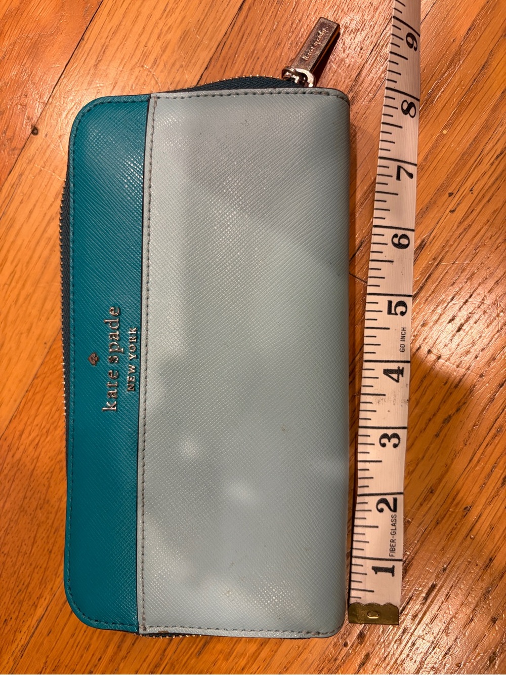 kate spade Two-Tone Teal and Light Blue Zip Wallet